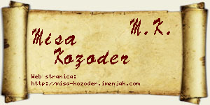 Miša Kozoder vizit kartica